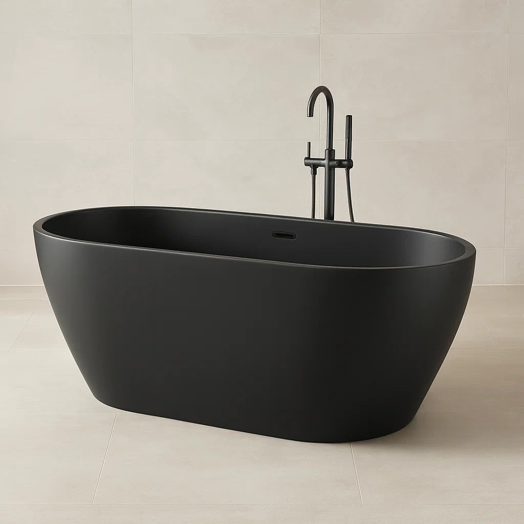 Vasca da bagno freestanding in resina nera