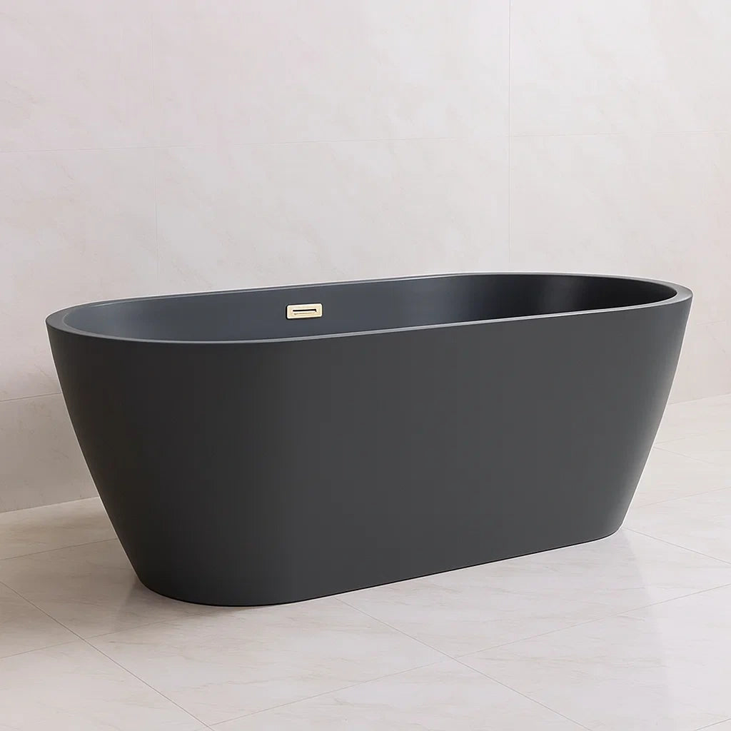 Vasca da bagno freestanding in resina composita nera