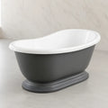 Vasca da Bagno Freestanding Acrilico Grigio Antracite e Bianco