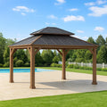 Gazebo da Giardino in Legno e Metallo 3x3.6m