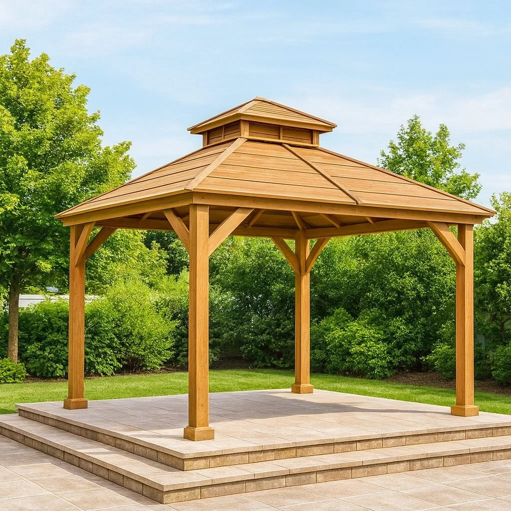 Gazebo in Legno Massello da Esterno 300x300 cm