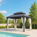 Gazebo da Giardino in Alluminio con Tende in Poliestere 3x3 m
