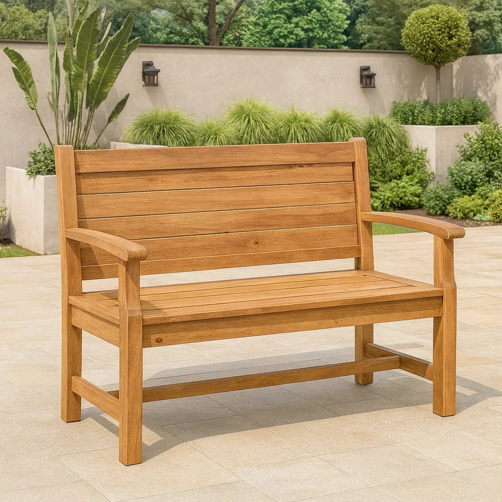 Panca da Giardino in Legno Massello di Acacia