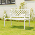Panchina da Giardino in Alluminio Verniciato Bianco 120x60x86 cm
