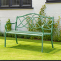 Panchina da giardino in metallo verniciato verde 128x60x85 cm