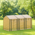 Serra da Giardino in Poliestere con Struttura in Acciaio Beige 200x100x100 cm