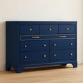 Cassettiera in Legno MDF Blu con Maniglie in Metallo