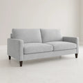 Divano in Tessuto Grigio con Gambe in Legno