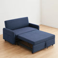 Divano Letto in Tessuto Poliestere Blu con Struttura in Metallo