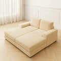 Divano modulare in tessuto a righe beige