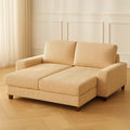 Divano letto in tessuto a coste Beige