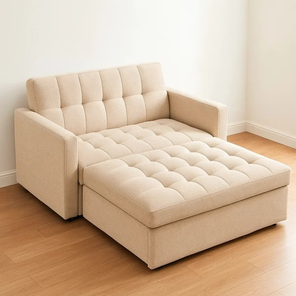 Divano Letto in Tessuto Beige