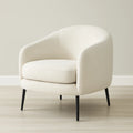 Poltrona in Tessuto Crema con Gambe in Metallo Nero