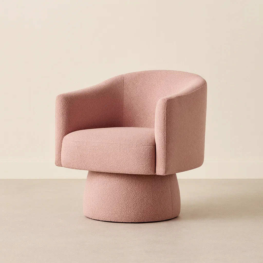 Poltrona in Tessuto Poliestere Rosa