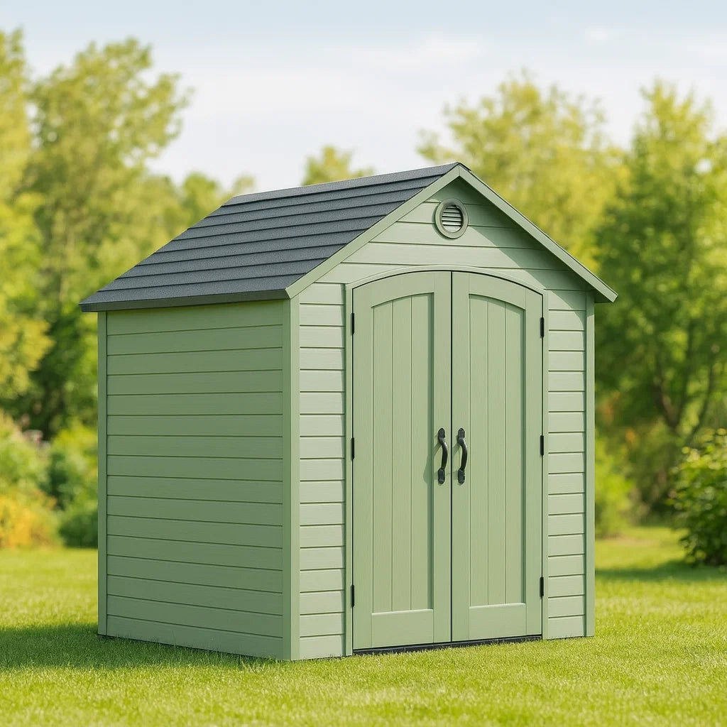 Casetta da Giardino Verde in Plastica 192x130x198 cm
