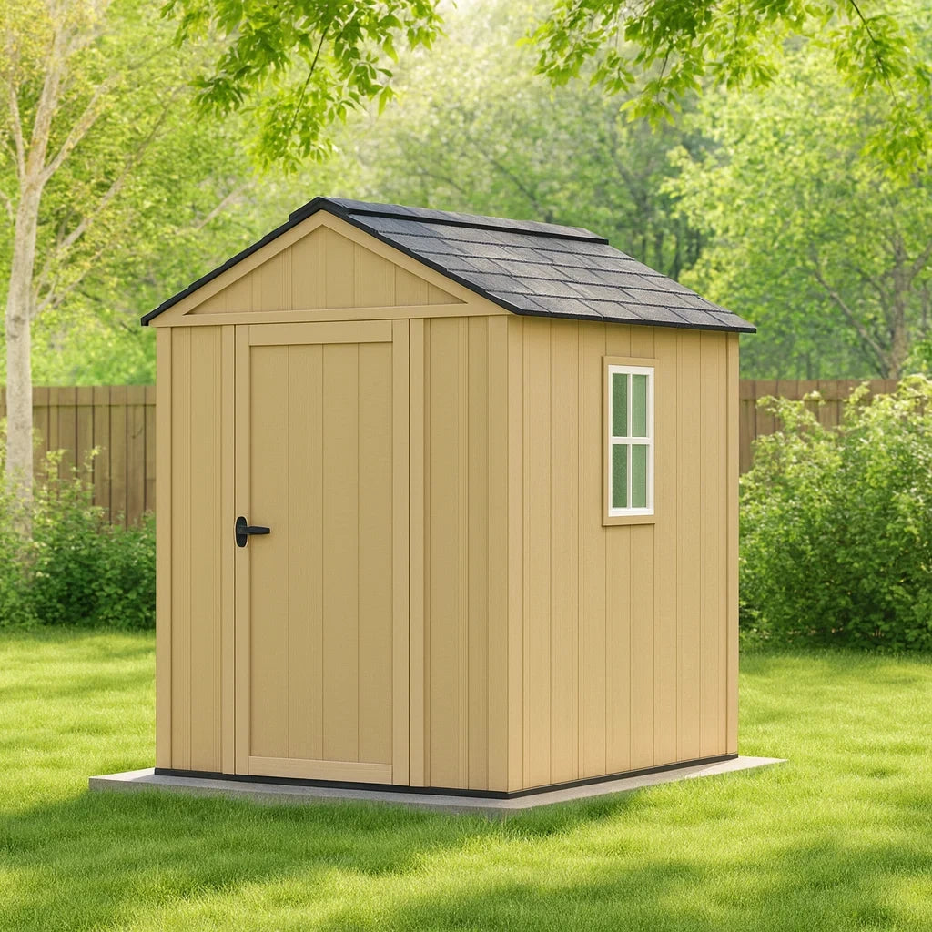 Casetta da Giardino in Resina Beige con Tetto in Tegole