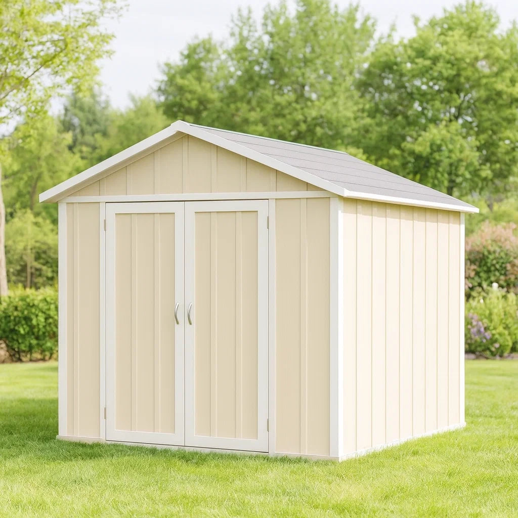 Capanno da Giardino in Plastica Beige 260x182x211 cm