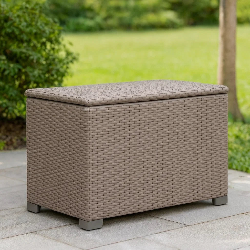 Panca Contenitore in Rattan Sintetico Grigio